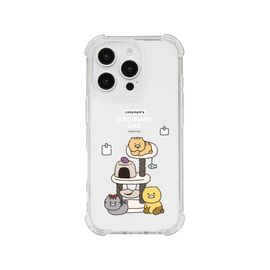 [S2B] KAKAO FRIENDS CHOONSIK Clear TPU+PC Bumper Case – Crystal Clear, Shock-Absorbing, Camera & Button Protection for iPhone & Galaxy - Made in Korea